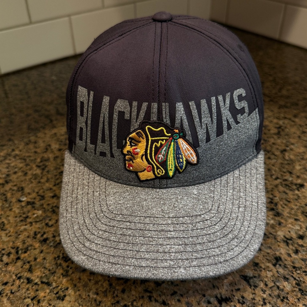 Chicago Blackhawks Adidas Snapback Hat Adjustable Gray NHL Cap